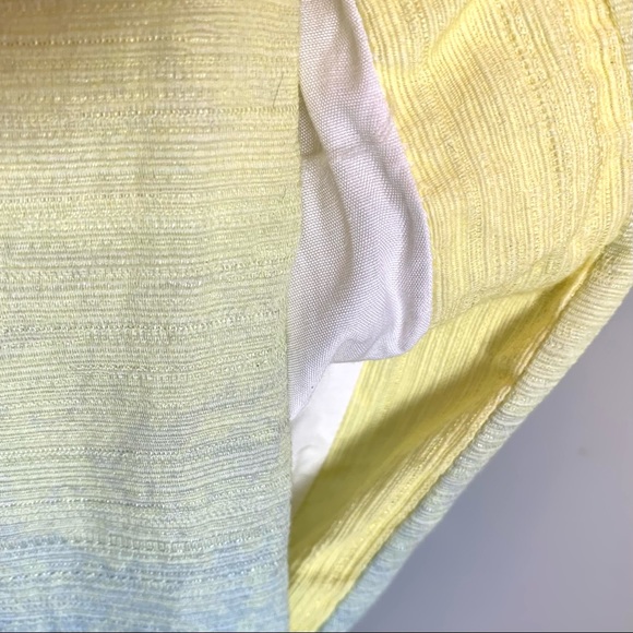 Jonathan Saunders Dress Yellow Blue Waisted Mid-line Length Pockets Size… - Picture 12 of 13